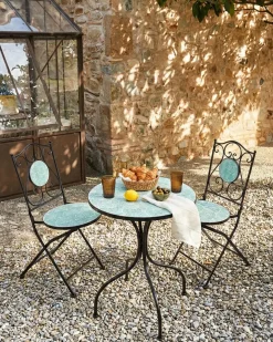 Set di 2 sedie da giardino ANAPO Pieghevole Metallo Nero