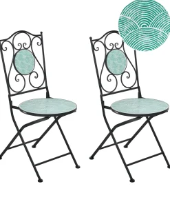 Set di 2 sedie da giardino ANAPO Pieghevole Metallo Nero