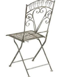 Set di 2 sedie da giardino NURRA Pieghevole Metallo Grigio