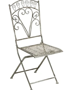 Set di 2 sedie da giardino NURRA Pieghevole Metallo Grigio
