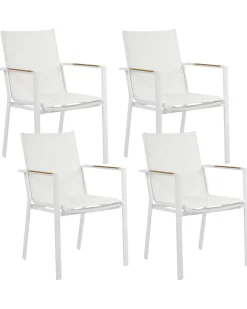 Set di 4 sedie da giardino BUSSETO Metallo Bianco