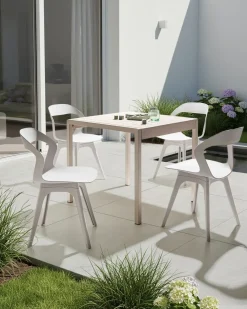 Set di 4 sedie da giardino LACHANIA Tortora