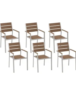 Set di 6 sedie da giardino VERNIO Marrone