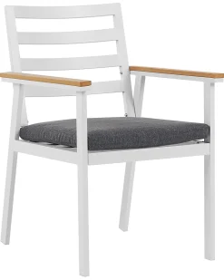 Set di 4 sedie da giardino con cuscini CAVOLI Metallo Grigio