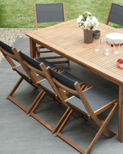Set di 2 sedie da giardino CESANA Legno d'acacia Marrone chiaro