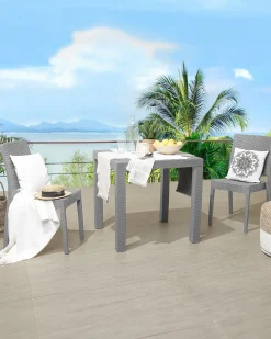 Set di 2 sedie da giardino FOSSANO Materiale sintetico Grigio chiaro
