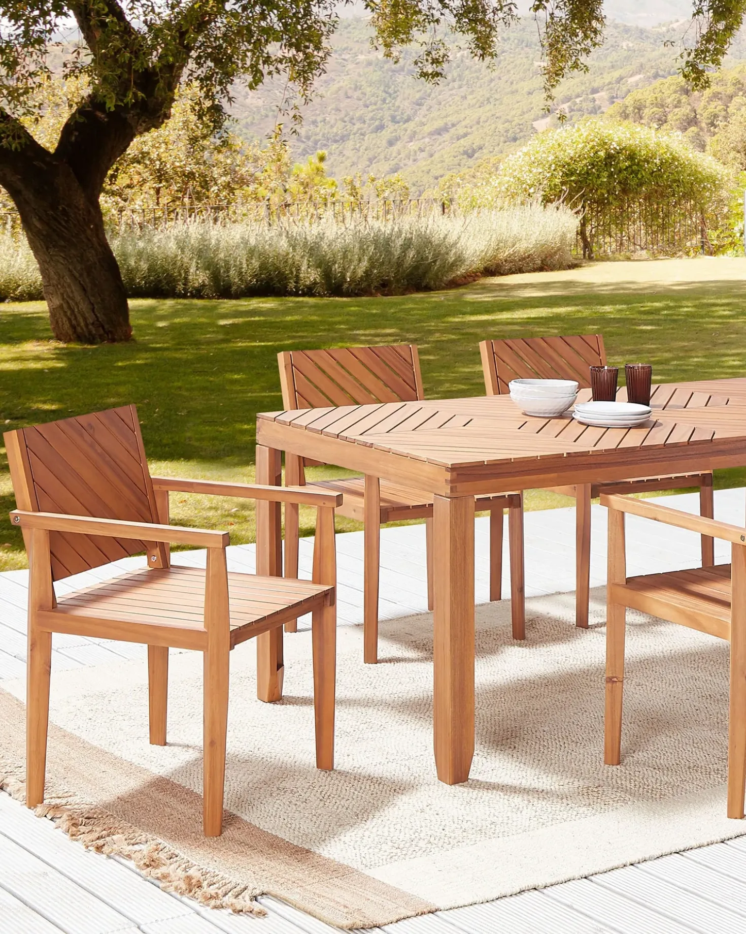 Set di 4 sedie da giardino BARATTI Legno d'acacia Marrone
