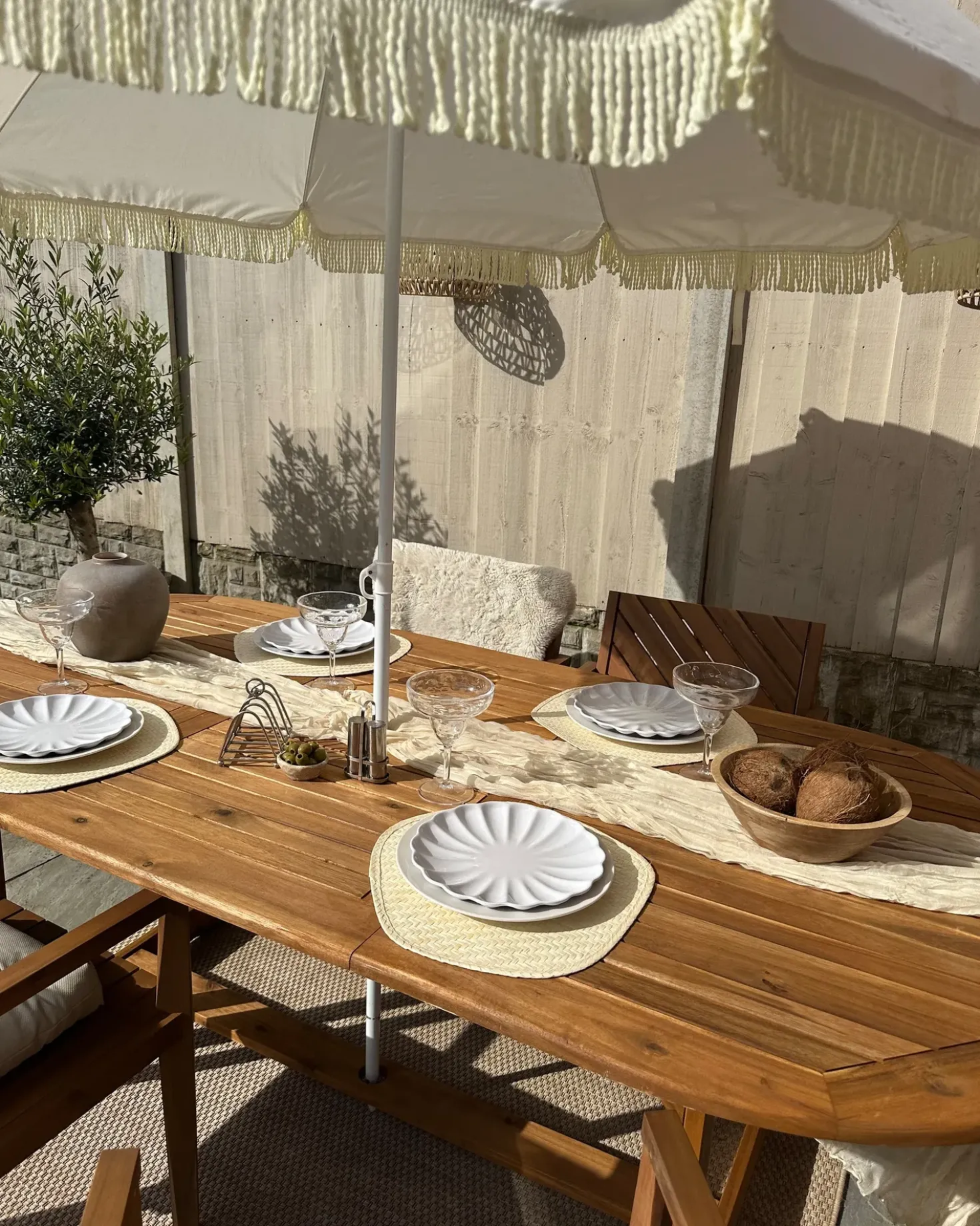 Set di 4 sedie da giardino BARATTI Legno d'acacia Marrone