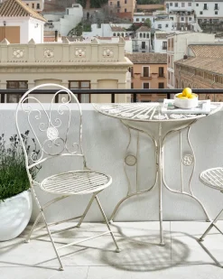 Set di 2 sedie da giardino COGGIA Pieghevole Metallo Beige chiaro