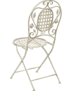 Set di 4 sedie da giardino BIVIO Pieghevole Metallo Bianco sporco