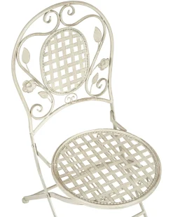 Set di 4 sedie da giardino BIVIO Pieghevole Metallo Bianco sporco