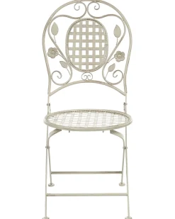 Set di 4 sedie da giardino BIVIO Pieghevole Metallo Bianco sporco