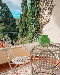 Set di 4 sedie da giardino BIVIO Pieghevole Metallo Bianco sporco