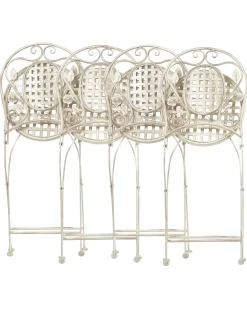 Set di 4 sedie da giardino BIVIO Pieghevole Metallo Bianco sporco