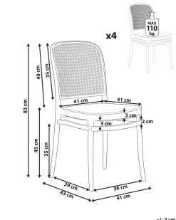Set di 4 sedie da giardino PLOSE Beige