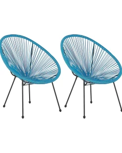 Set di 2 sedie da giardino ACAPULCO II Rattan sintetico (PE) Blu