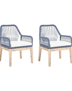 Set di 2 sedie da giardino con cuscini OLBIA Blu marino