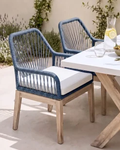 Set di 2 sedie da giardino con cuscini OLBIA Blu marino