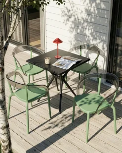 Set di 4 sedie da giardino MALEVIZI Impilabile Verde