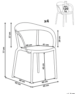 Set di 4 sedie da giardino MALEVIZI Impilabile Verde