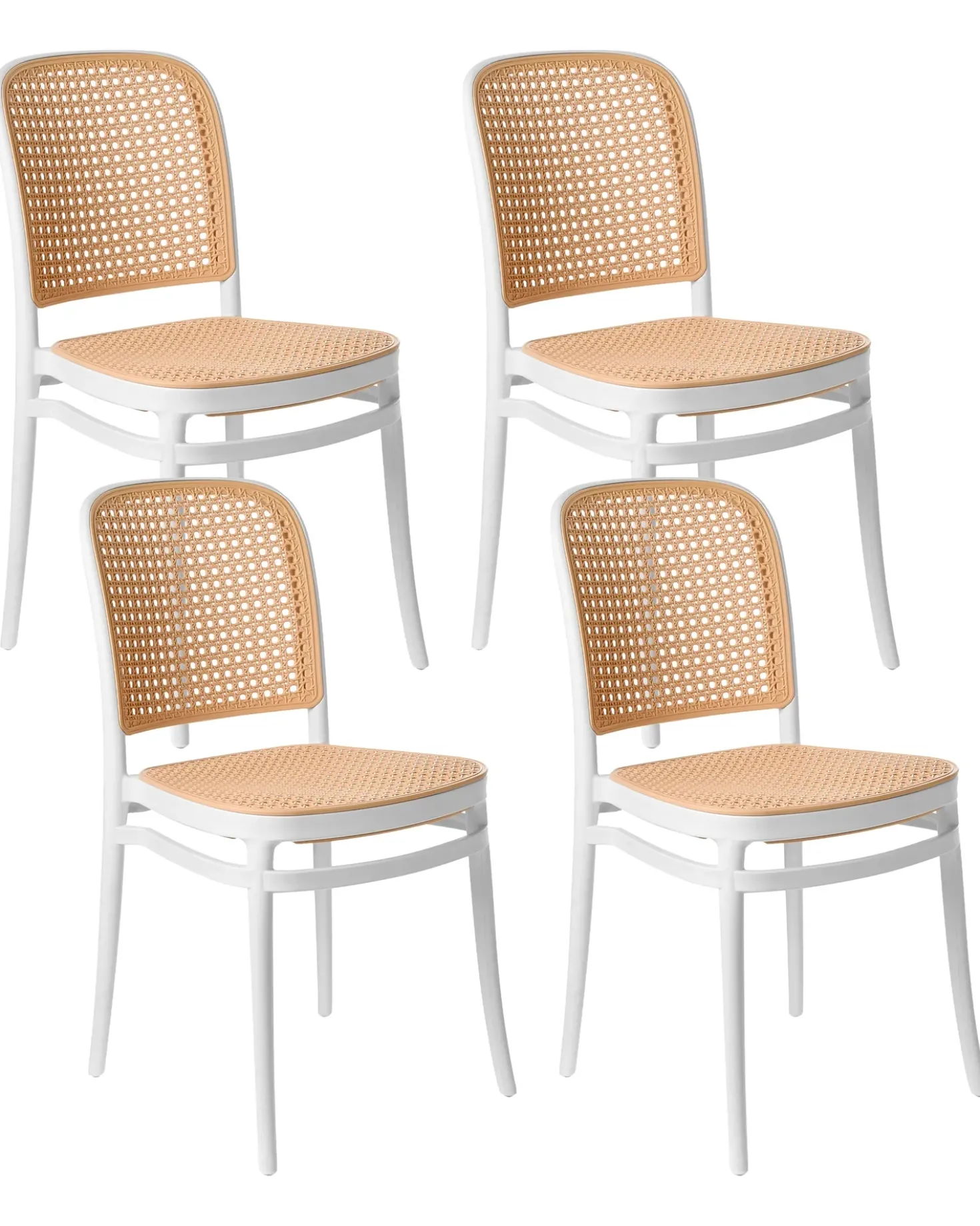 Set di 4 sedie da giardino PLOSE Bianco/Beige
