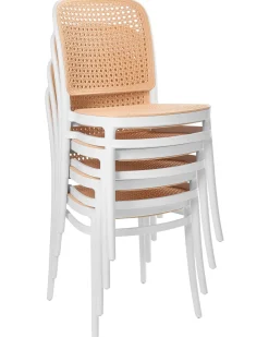 Set di 4 sedie da giardino PLOSE Bianco/Beige