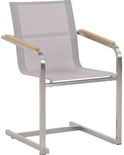 Set di 2 sedie da giardino COSOLETO Acciaio inox Beige
