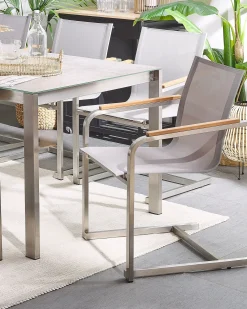 Set di 2 sedie da giardino COSOLETO Acciaio inox Beige