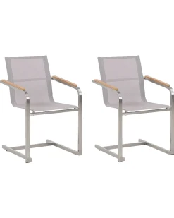 Set di 2 sedie da giardino COSOLETO Acciaio inox Beige