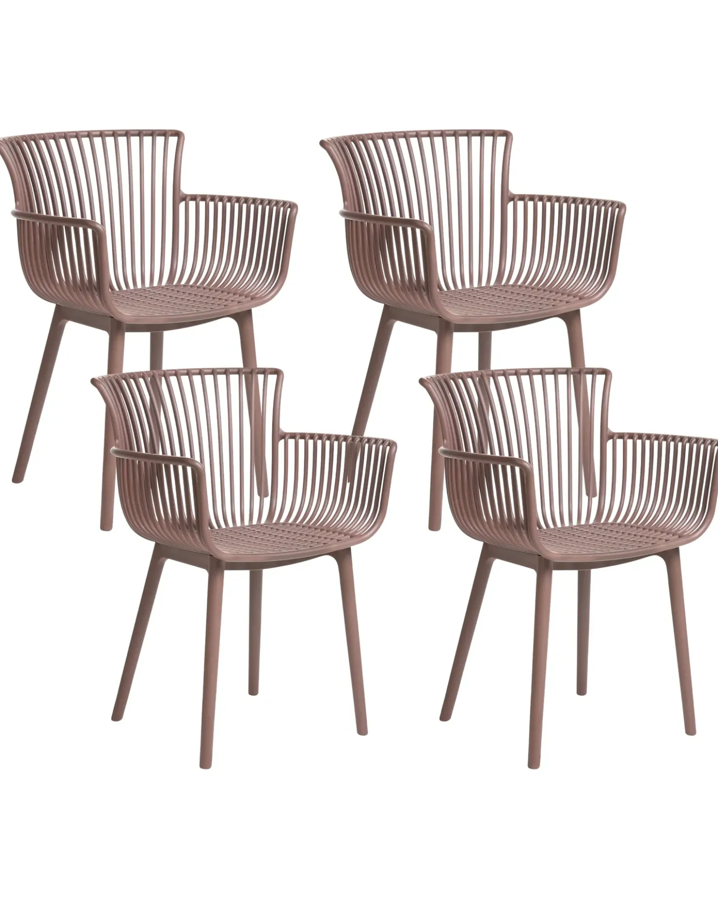 Set di 4 sedie da giardino PESARO Marrone