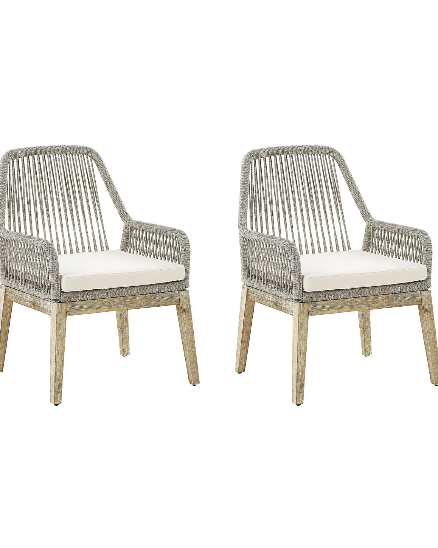 Set di 2 sedie da giardino con cuscini OLBIA Bianco sporco
