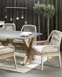 Set di 2 sedie da giardino con cuscini OLBIA Bianco sporco
