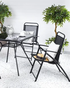 Set di 4 sedie da giardino LIVO Metallo Nero