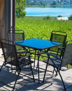 Set di 4 sedie da giardino LIVO Metallo Nero