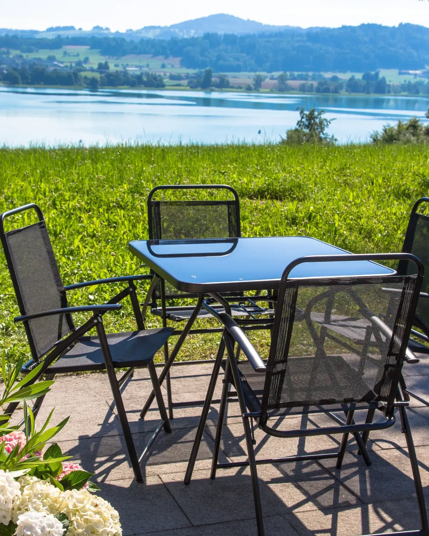 Set di 4 sedie da giardino LIVO Metallo Nero