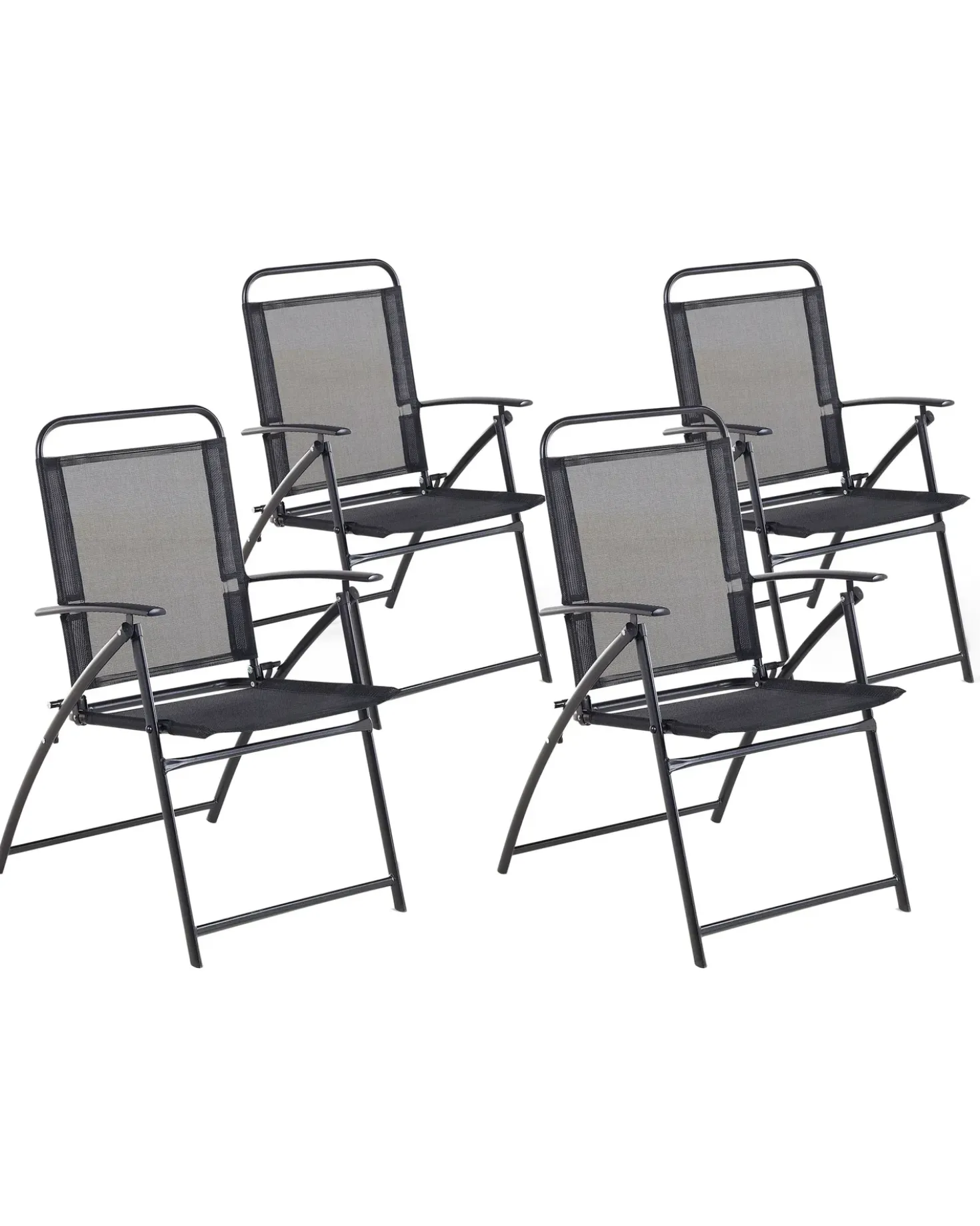 Set di 4 sedie da giardino LIVO Metallo Nero
