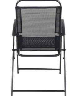 Set di 4 sedie da giardino LIVO Metallo Nero