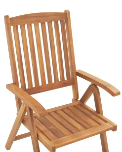 Set di 6 sedie da giardino con cuscini JAVA PREMIUM Legno d'acacia Blu