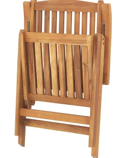 Set di 6 sedie da giardino con cuscini JAVA PREMIUM Legno d'acacia Blu