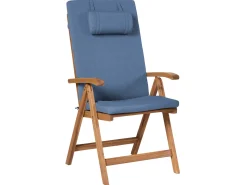 Set di 6 sedie da giardino con cuscini JAVA PREMIUM Legno d'acacia Blu