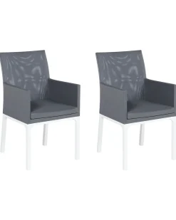 Set di 2 sedie da giardino con cuscini BACOLI Tessuto Grigio scuro