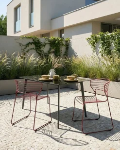 Set di 2 sedie da giardino PISTOIA Metallo Rosso