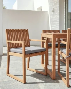 Set di 2 sedie da giardino con cuscini SASSARI PREMIUM Legno di acacia certificato Grigio chiaro