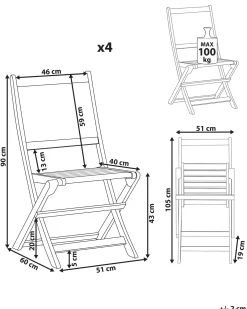 Set di 4 sedie da giardino PARAGGI Legno di acacia certificato Marrone scuro