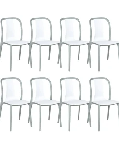 Set di 8 sedie da giardino SPEZIA Bianco