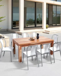 Set di 8 sedie da giardino SPEZIA Bianco