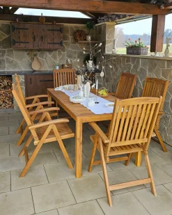 Set di 6 sedie da giardino JAVA Legno d'acacia Marrone chiaro