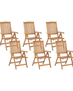 Set di 6 sedie da giardino JAVA Legno d'acacia Marrone chiaro
