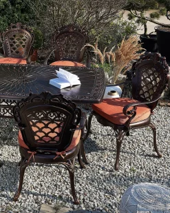 Set di 2 sedie da giardino con cuscini LIZZANO Metallo Marrone scuro