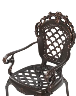 Set di 2 sedie da giardino con cuscini LIZZANO Metallo Marrone scuro